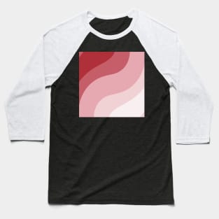 Wave of Dark To Light Pink Stripes Baseball T-Shirt